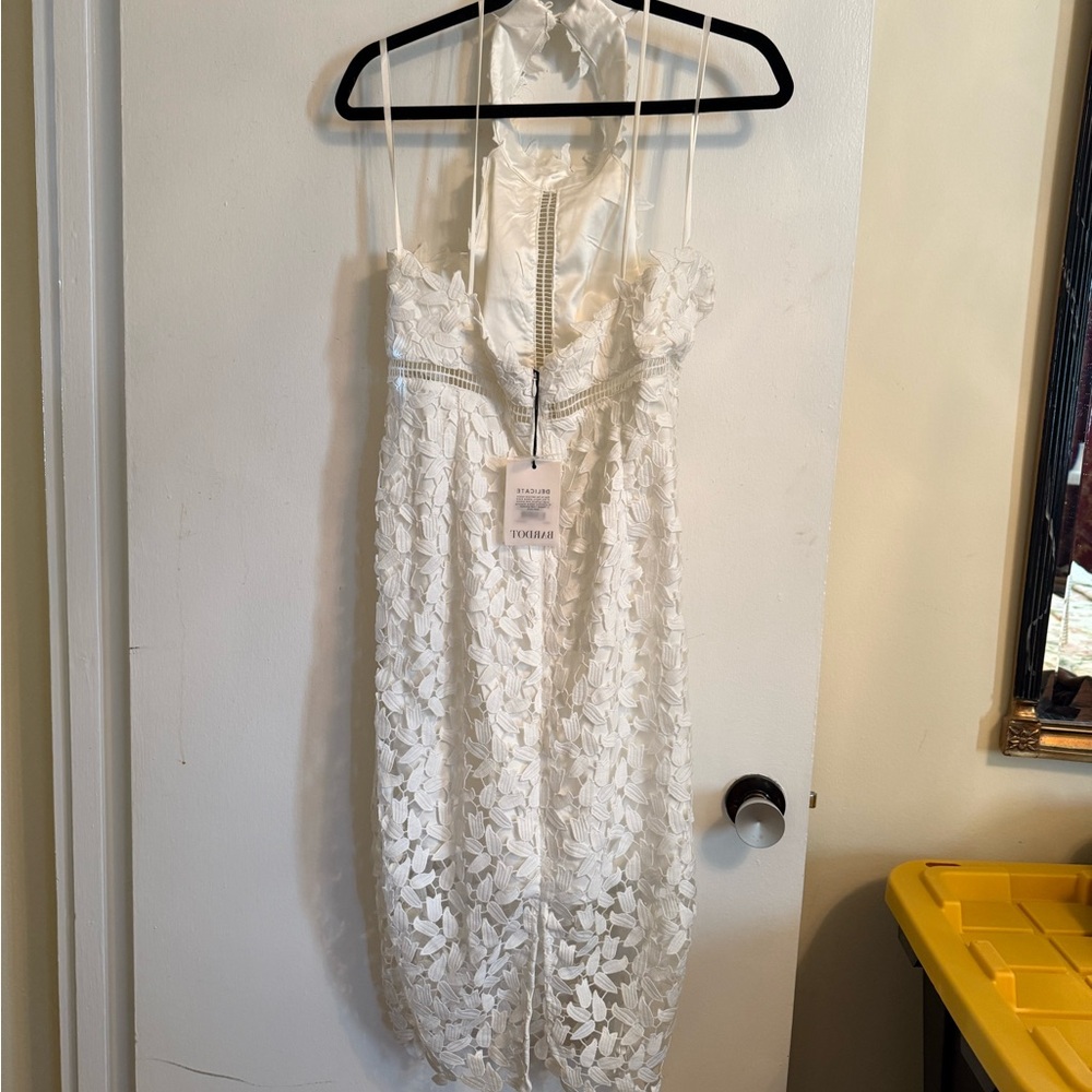 Bardot Strapless White Floral Dress, ivory - Picture 2 of 5